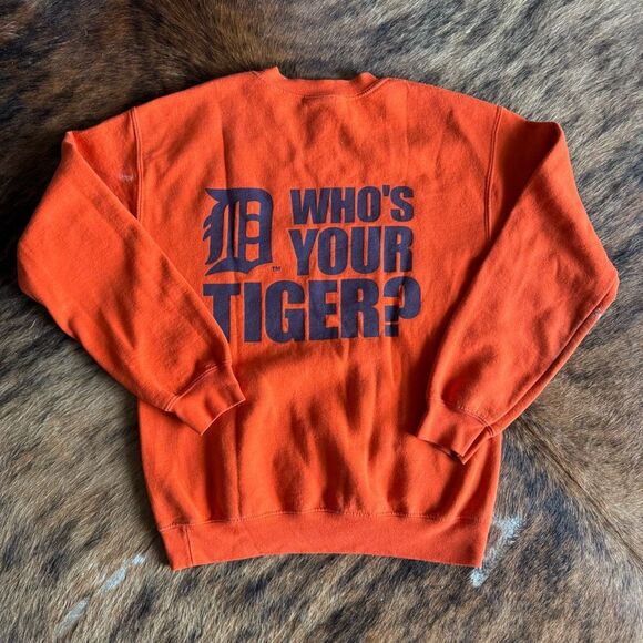 VTG Detroit Tigers Distressed Whose Your Tiger Sweatshirt - Picture 2 of 6